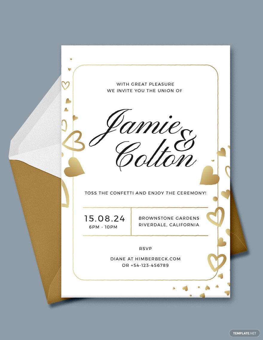Confetti Wedding Invitation Template