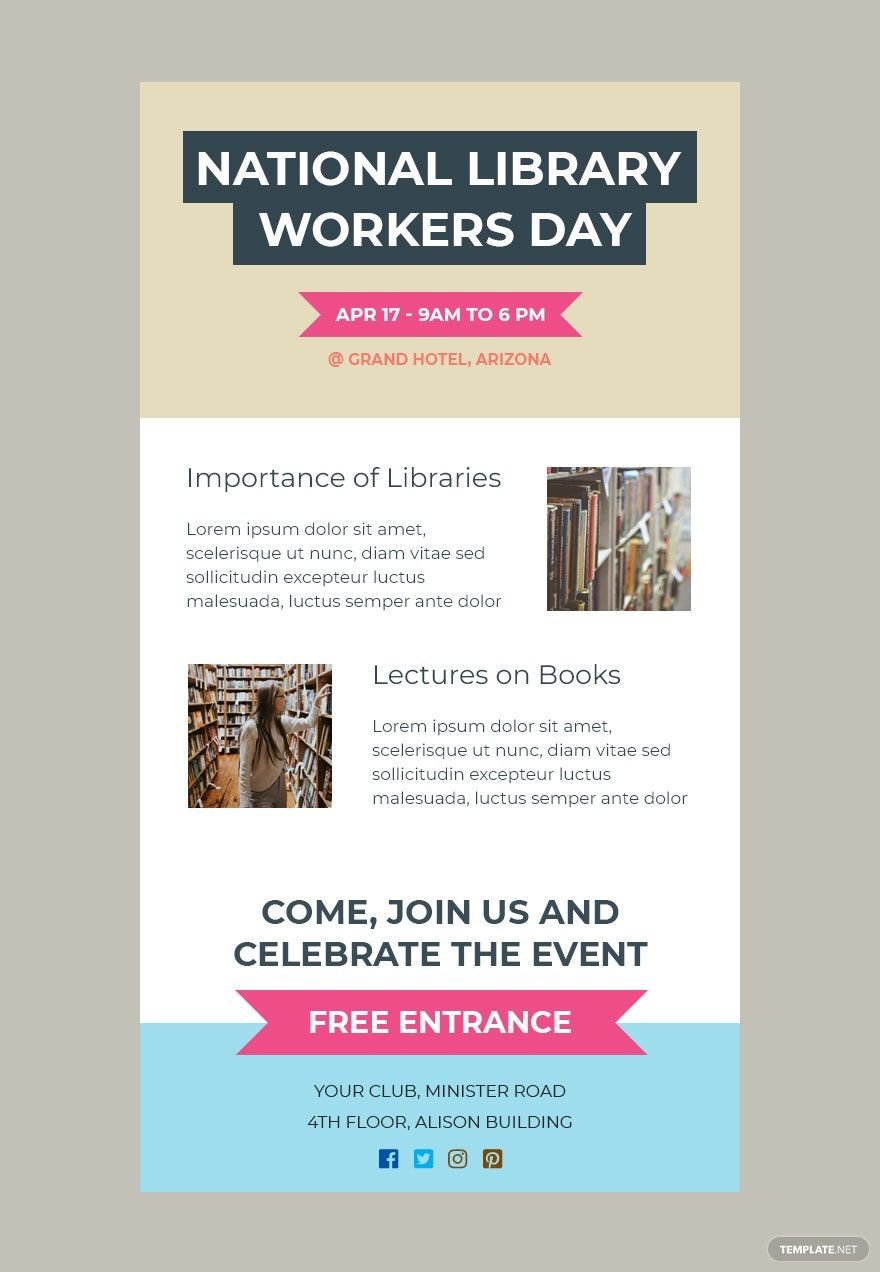 National Library Workers Day Email Newsletter Template