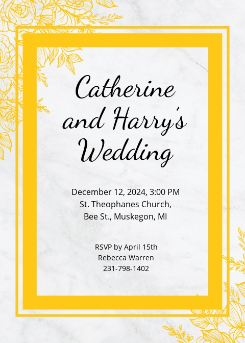 Foil Wedding Invitation Template [Free JPG] - Illustrator, Word, Outlook, Apple Pages, PSD, Publisher