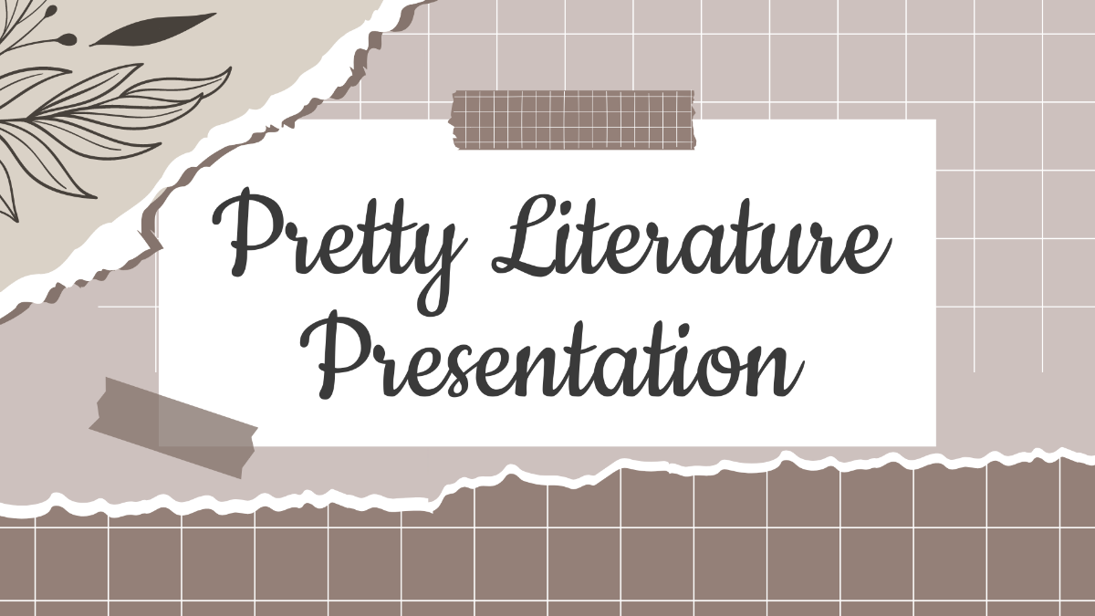 Free Pretty Literature Presentation Template