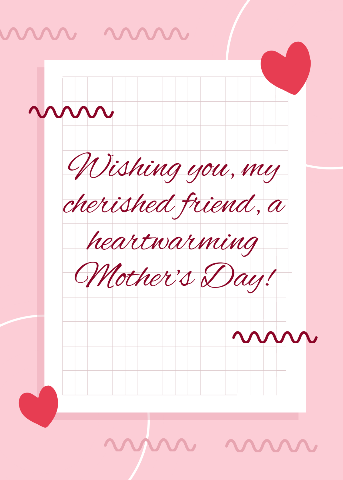 Mother's Day Wishes For Friend Template