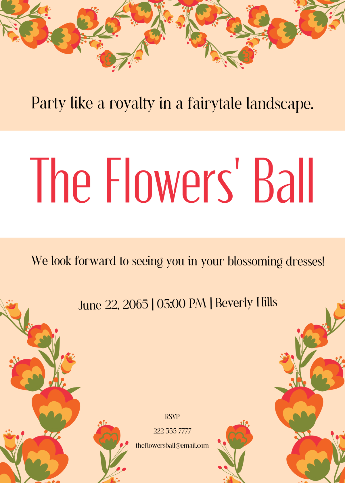 Flowers Party Invitation Template