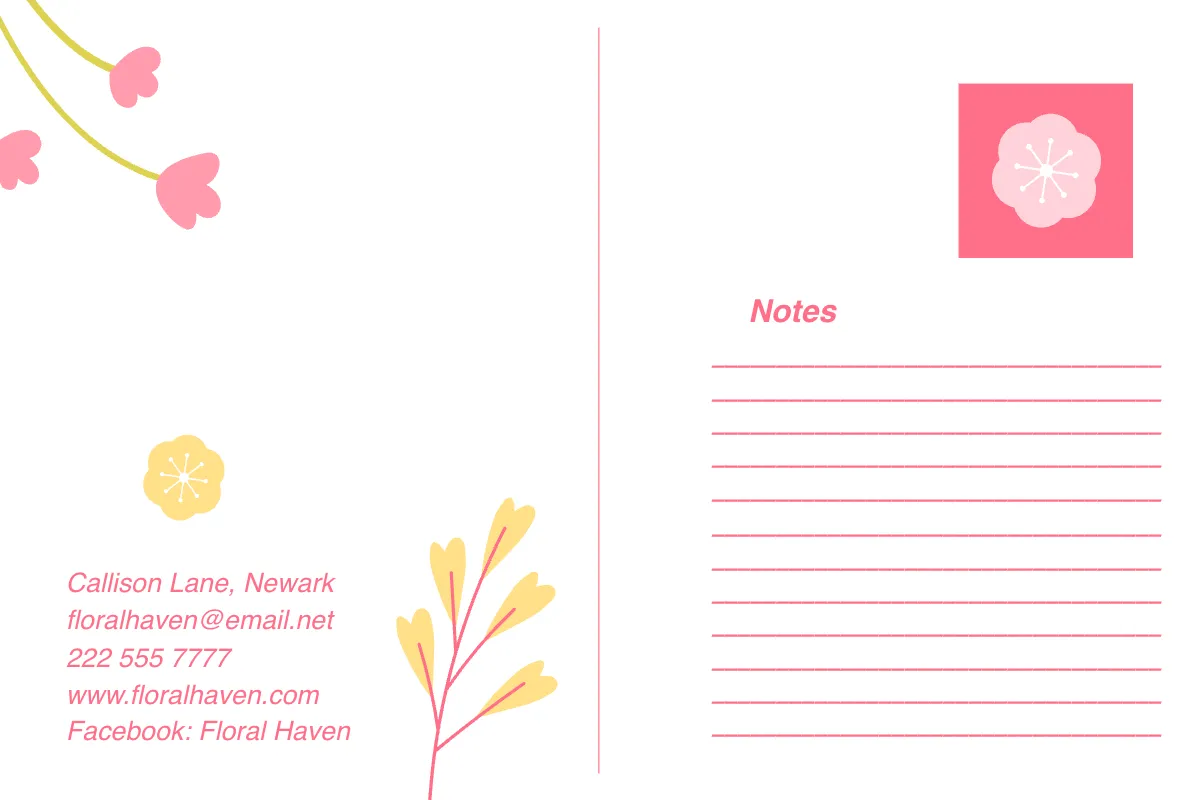 Free Flowers Postcard Template to Edit Online