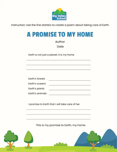 Free Earth Poem Template to Edit Online