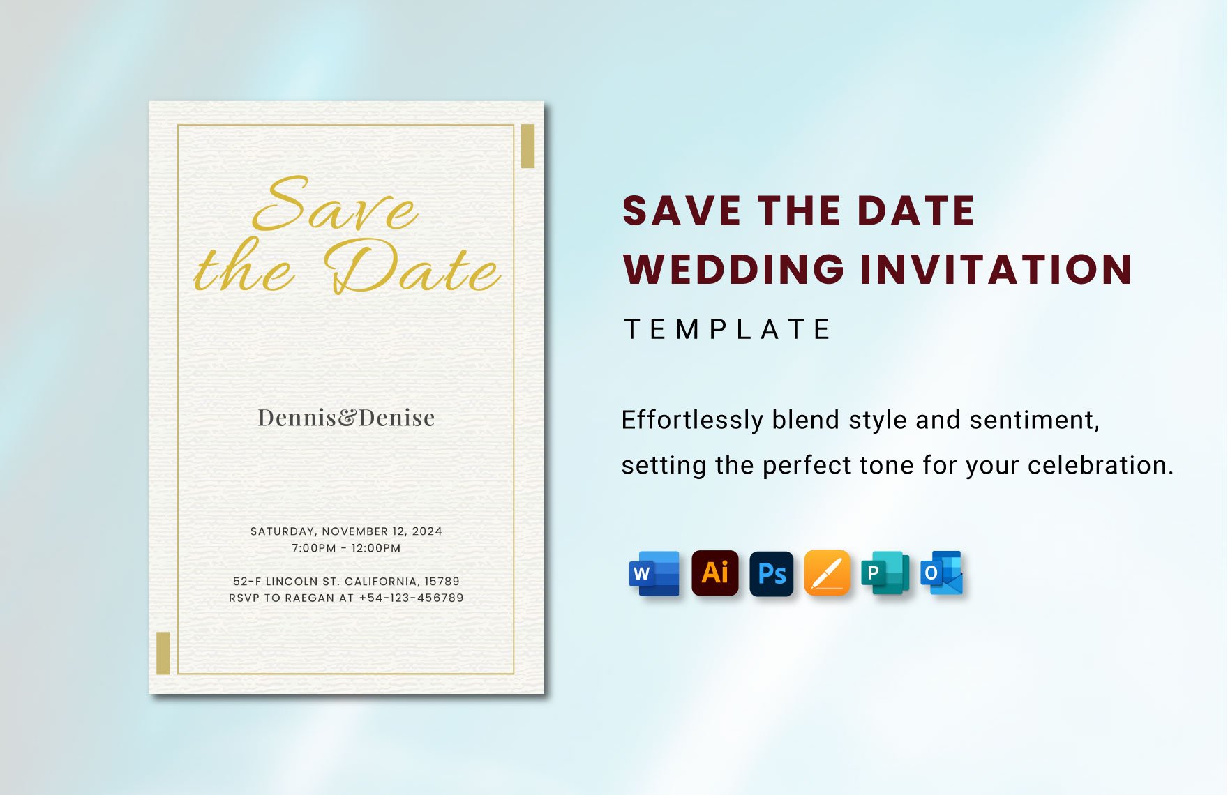 Save The Date Wedding Invitation Template
