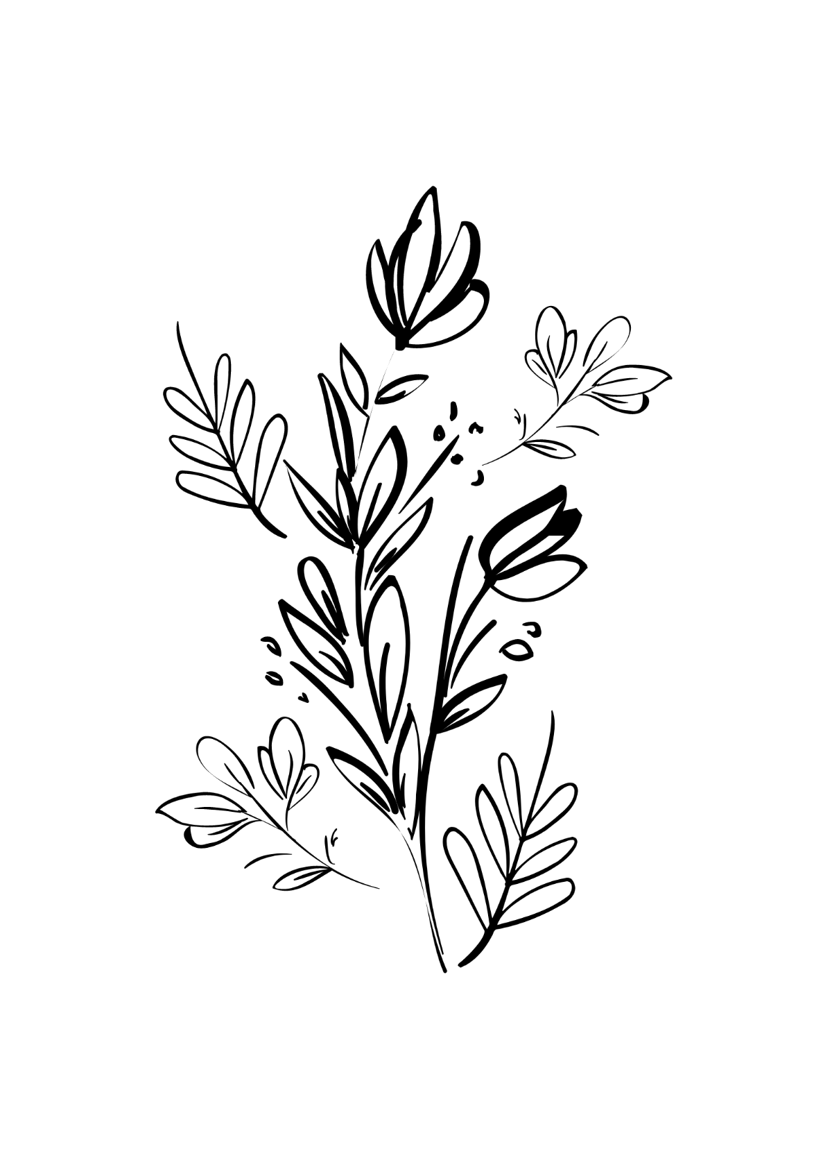 Free Flowers Drawing Template
