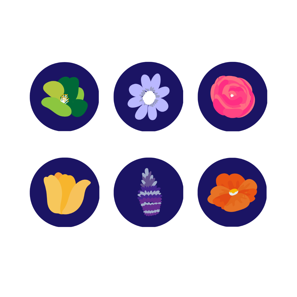 Flowers Icons Template