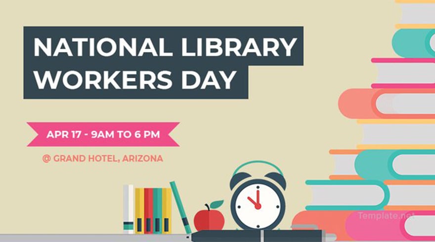 National Library Workers Day Facebook App Cover Template