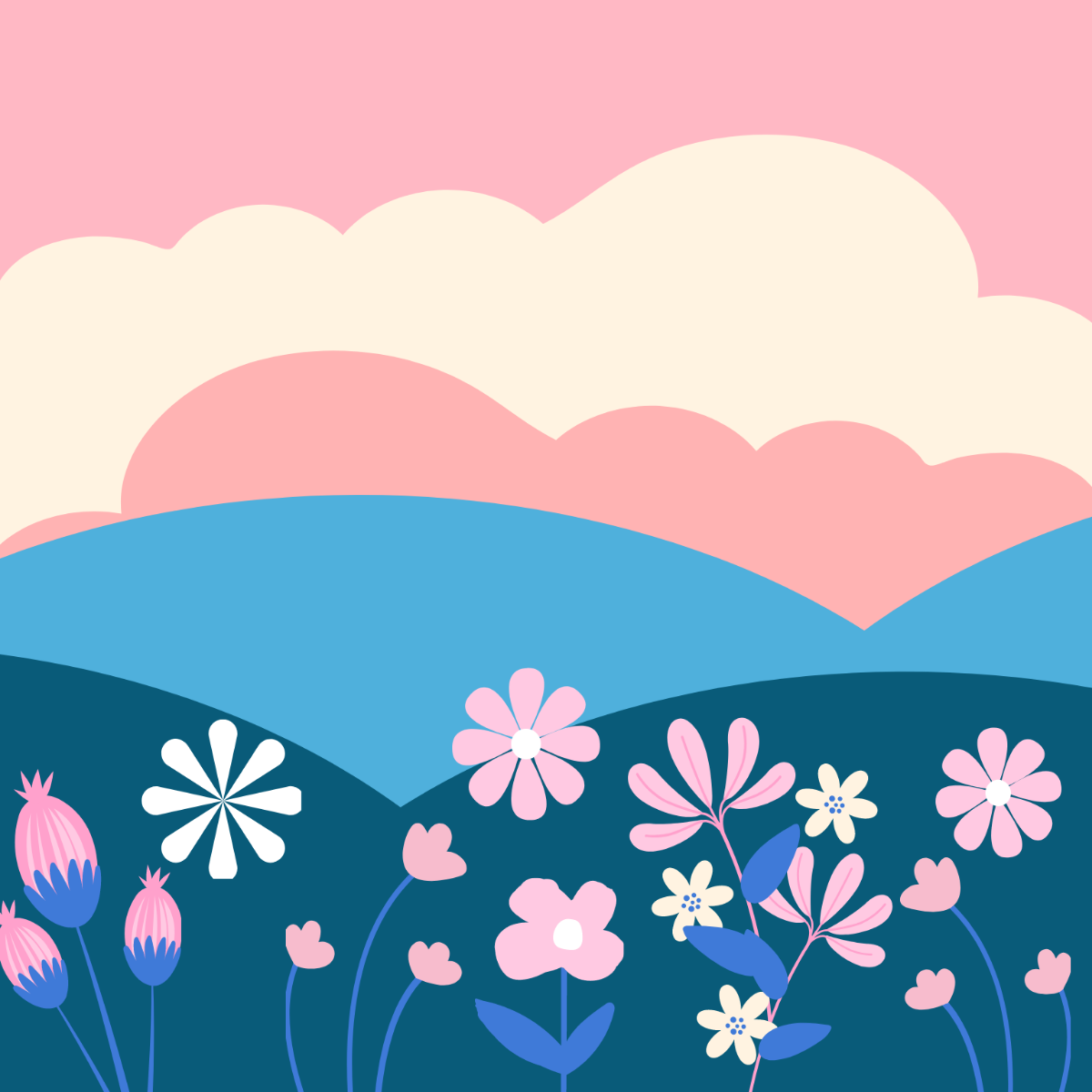 Free Flowers Illustration Template