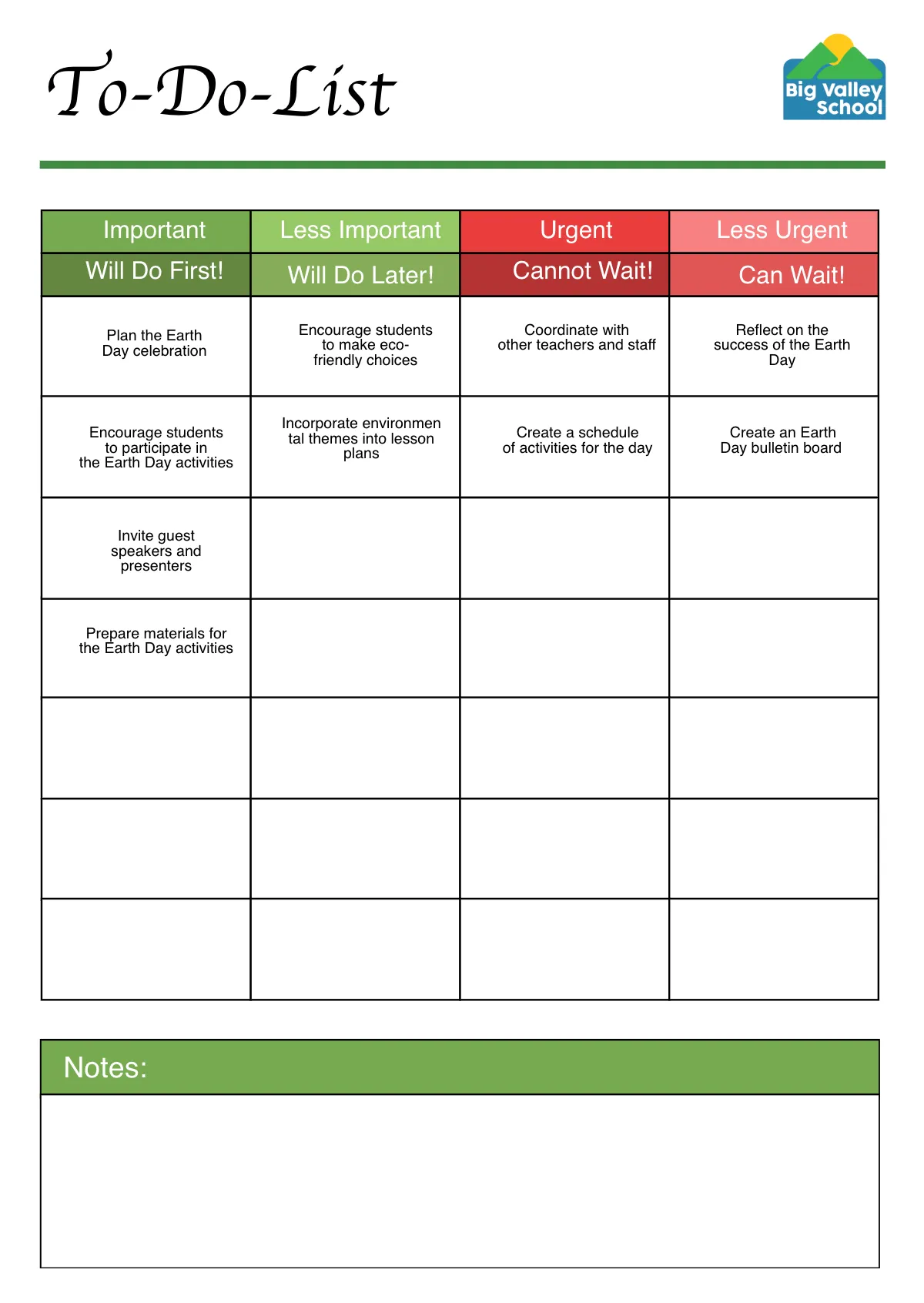 Free Earth Planner Template to Edit Online