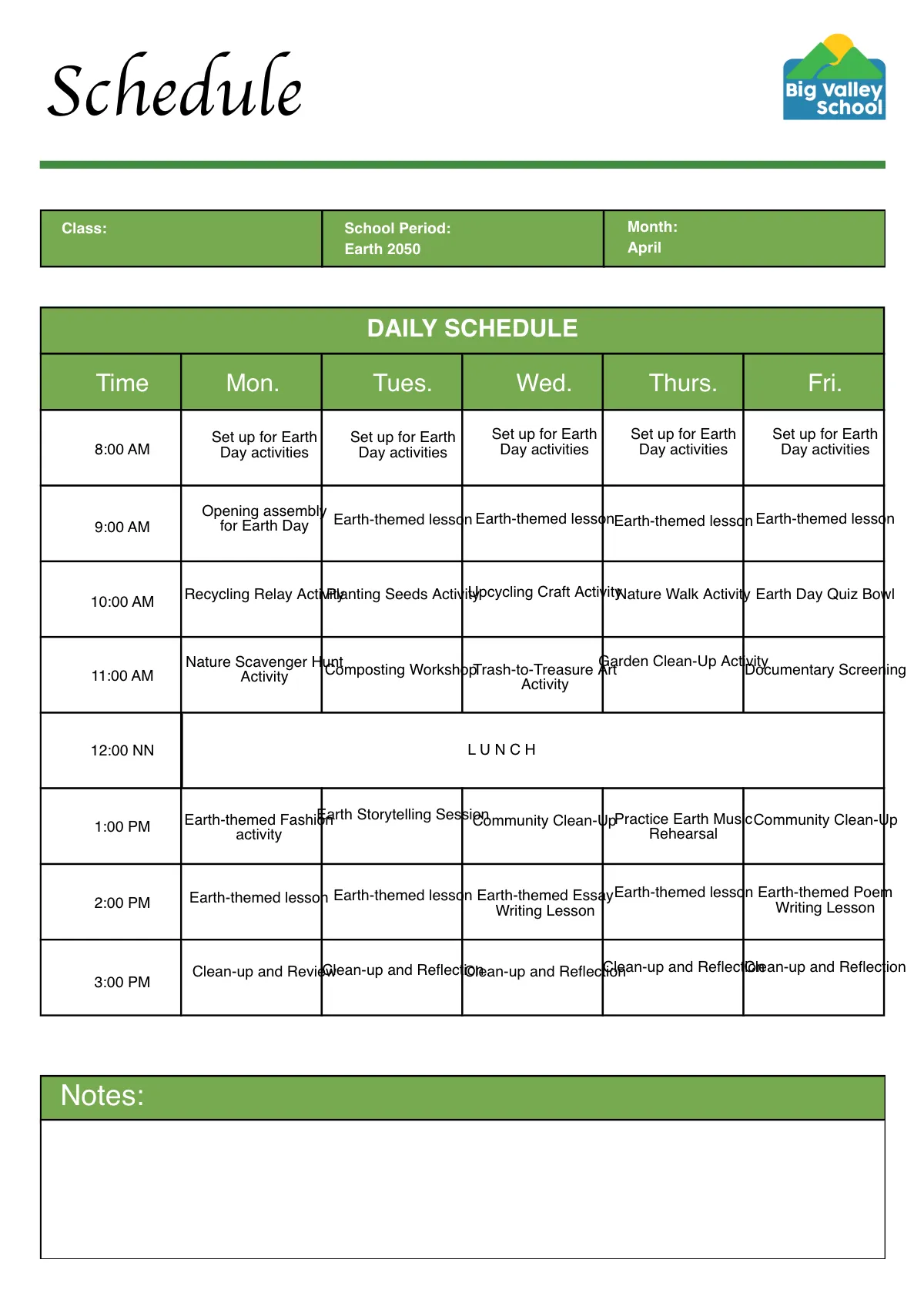 Free Earth Planner Template to Edit Online