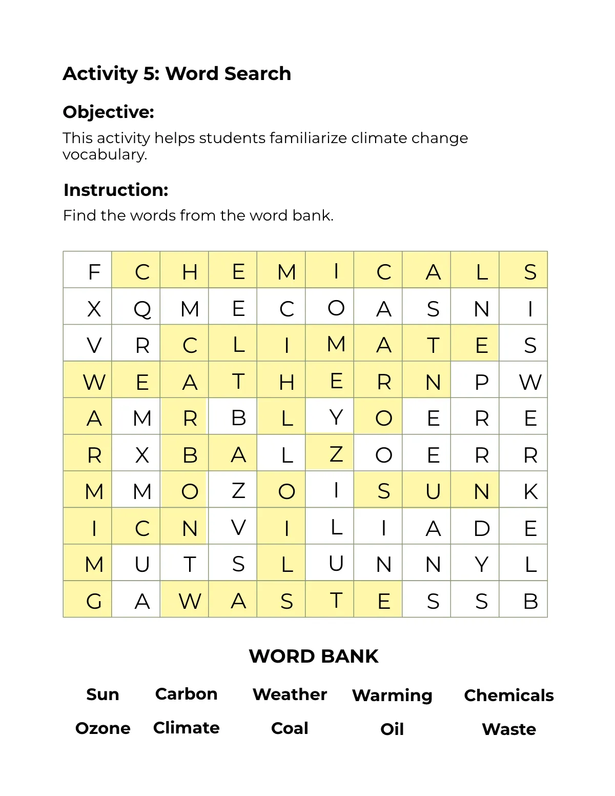 Free Climate Change Workbook Template to Edit Online