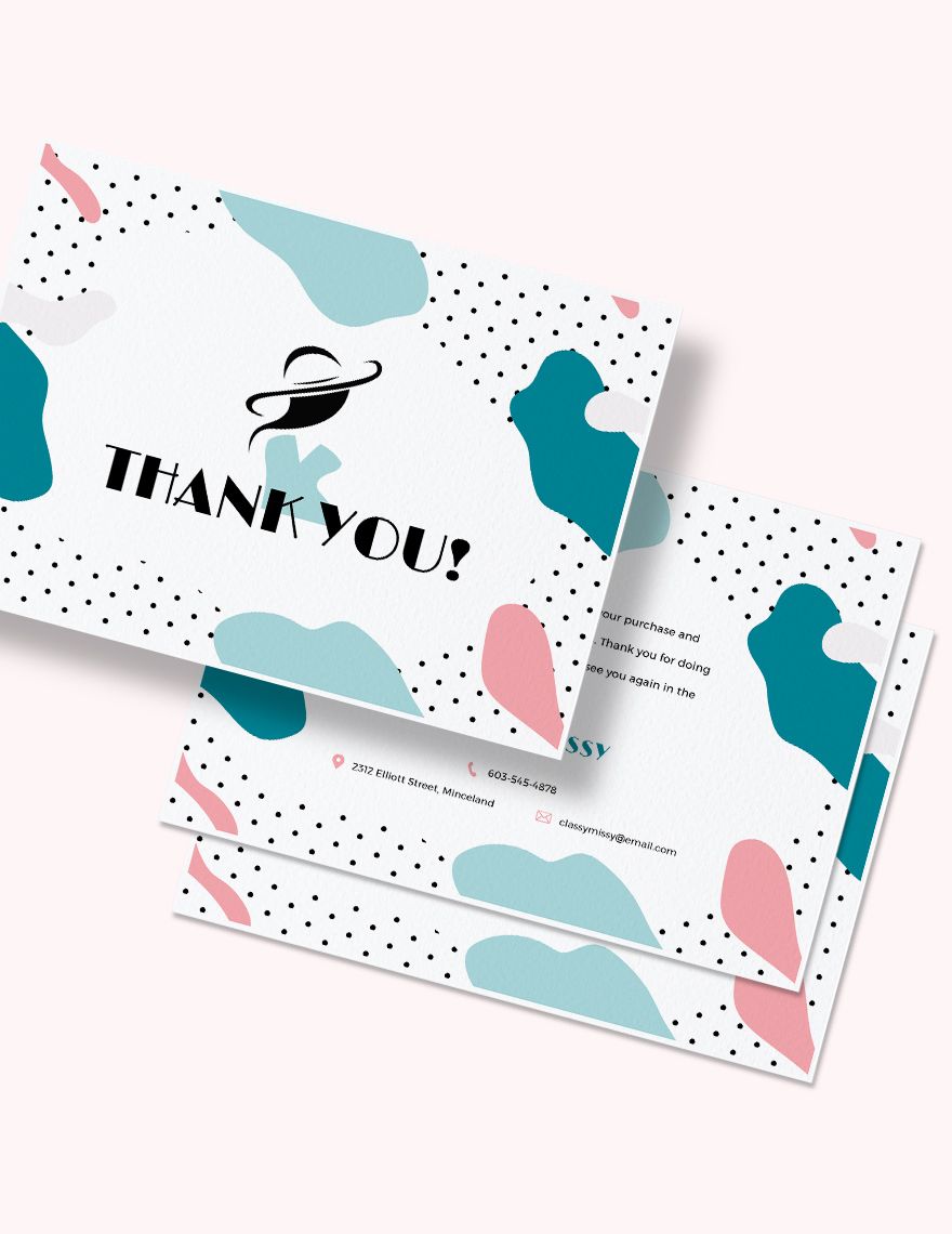 Fashion Business Thank You Card Editable
