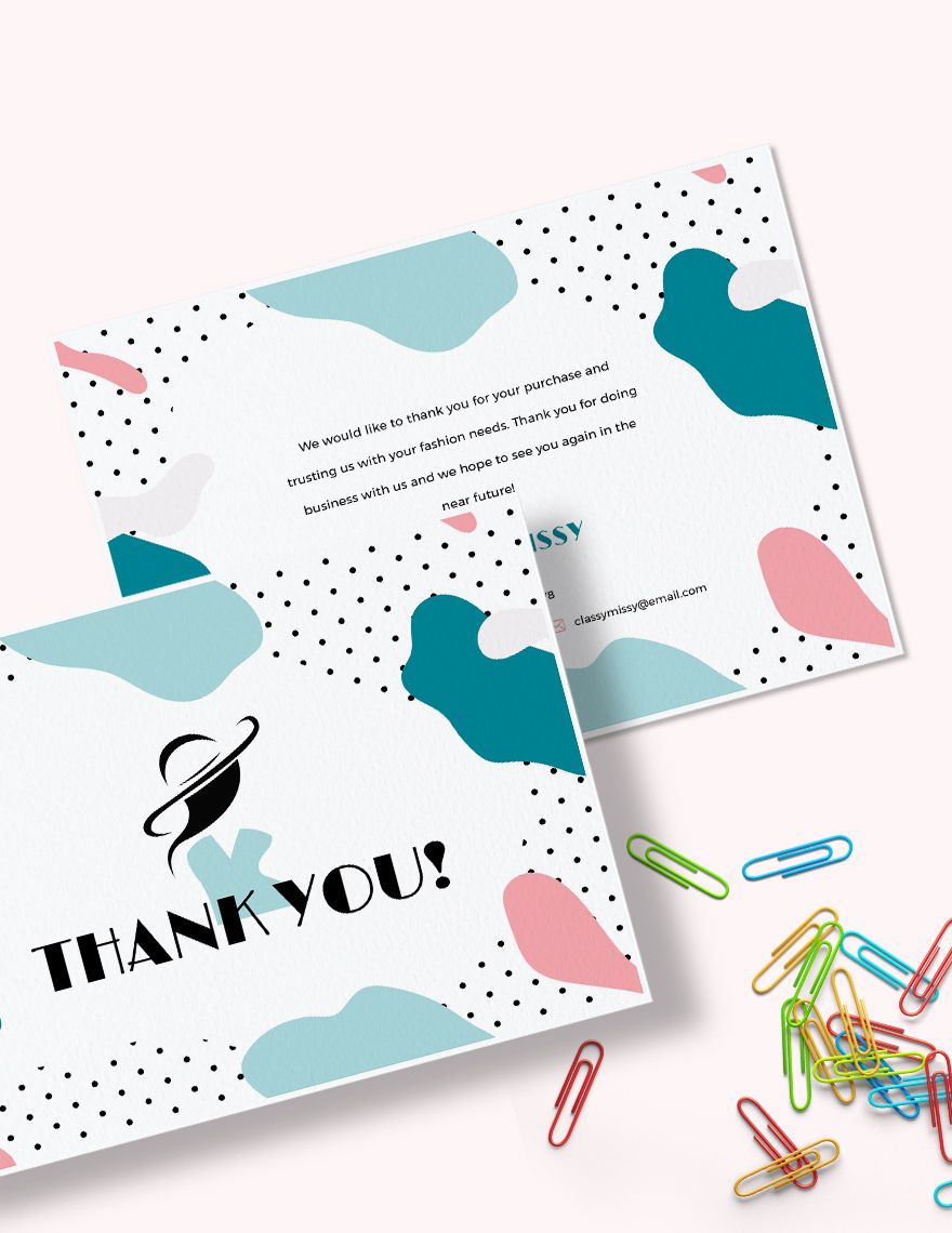 Fashion Business Thank You Card Template