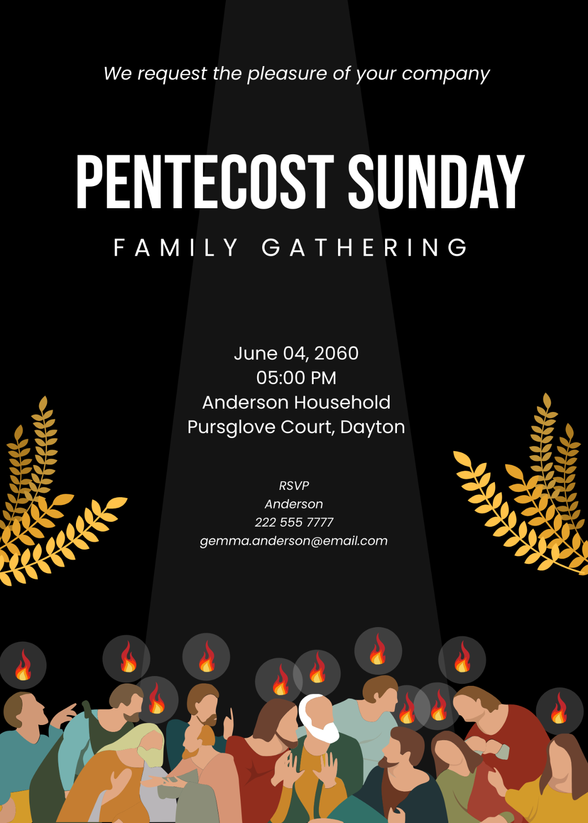 Pentecost Sunday Invitation Template - Edit Online & Download