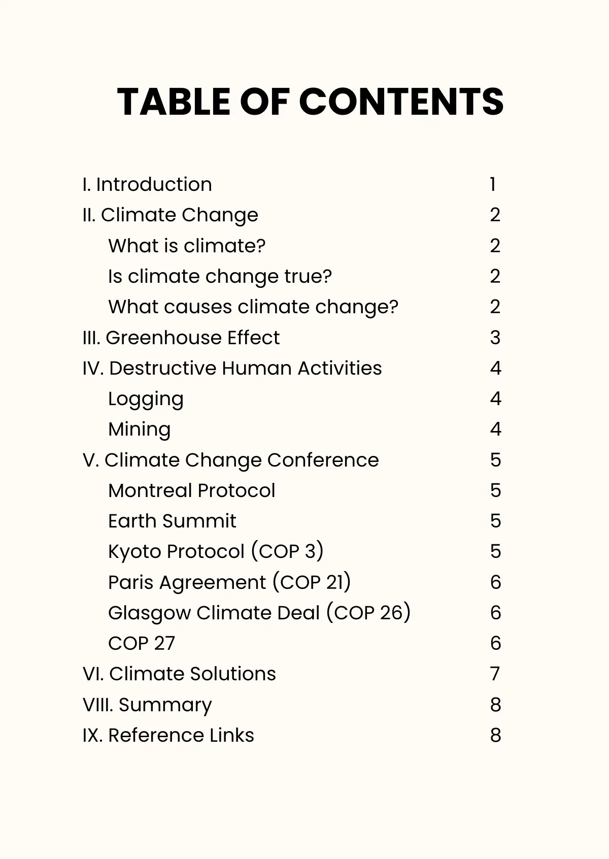 Free Climate Change Handout Template to Edit Online