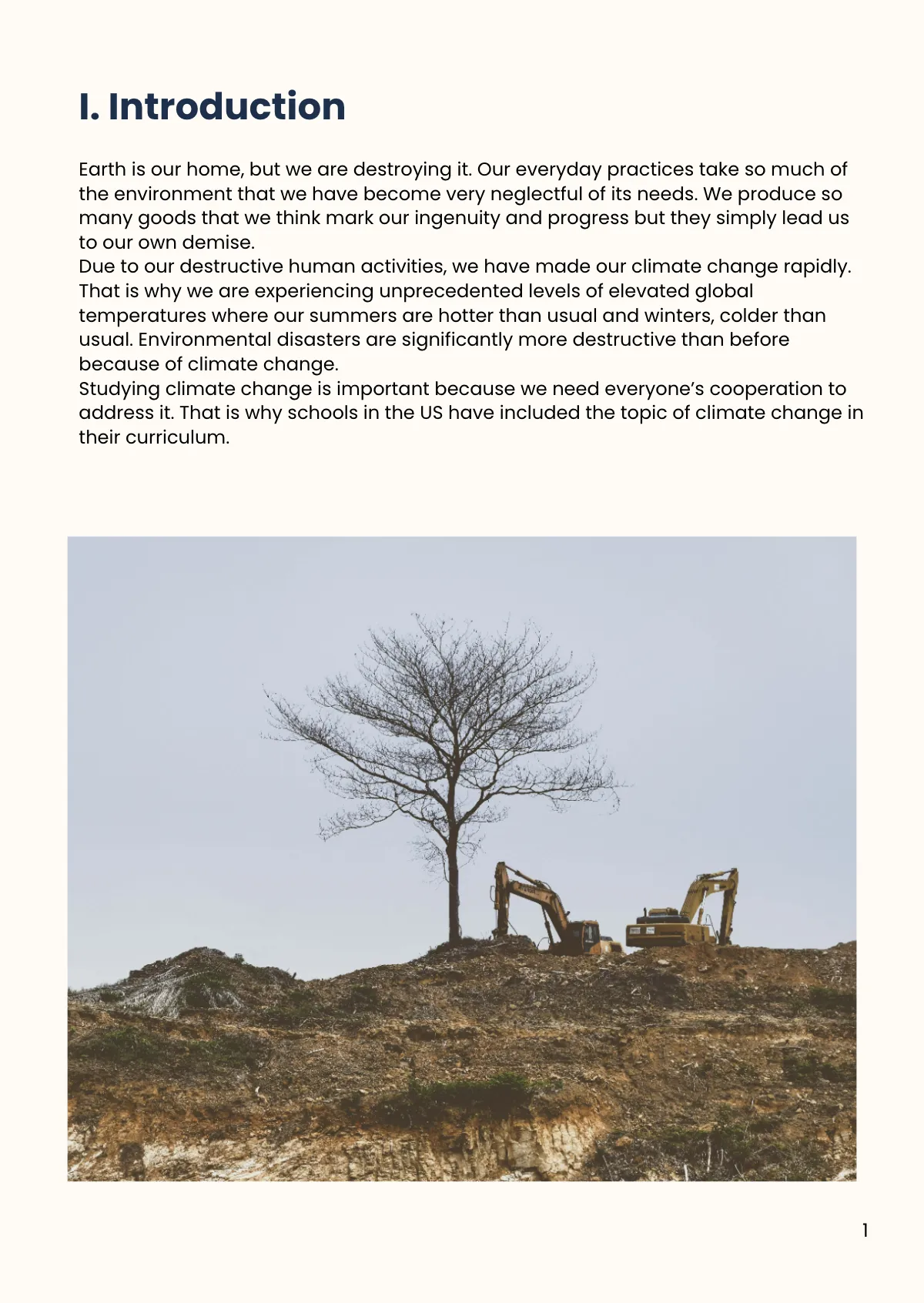 Free Climate Change Handout Template to Edit Online