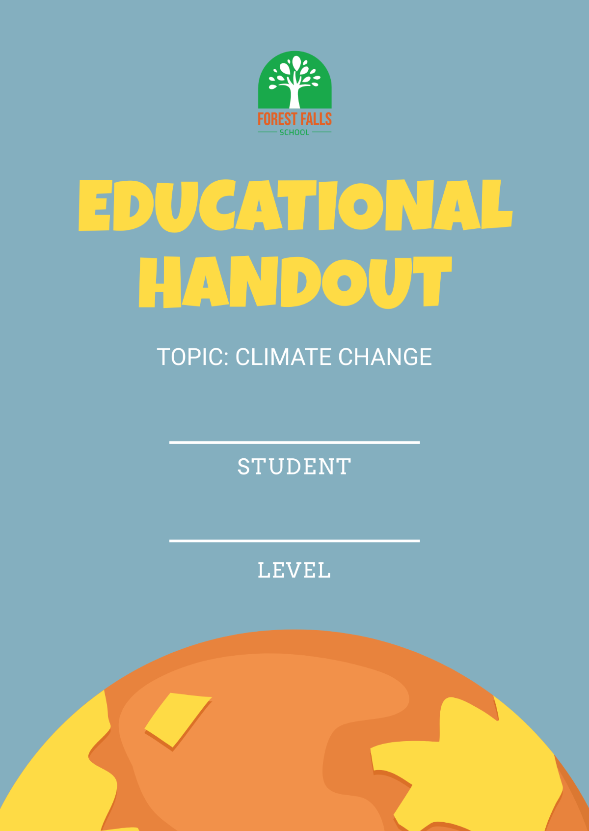 Free Climate Change Handout Template