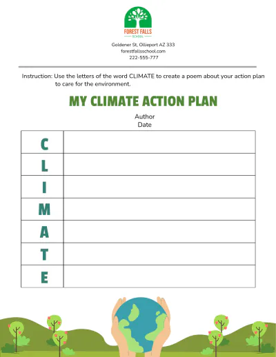 Free Climate Change Poem Template to Edit Online