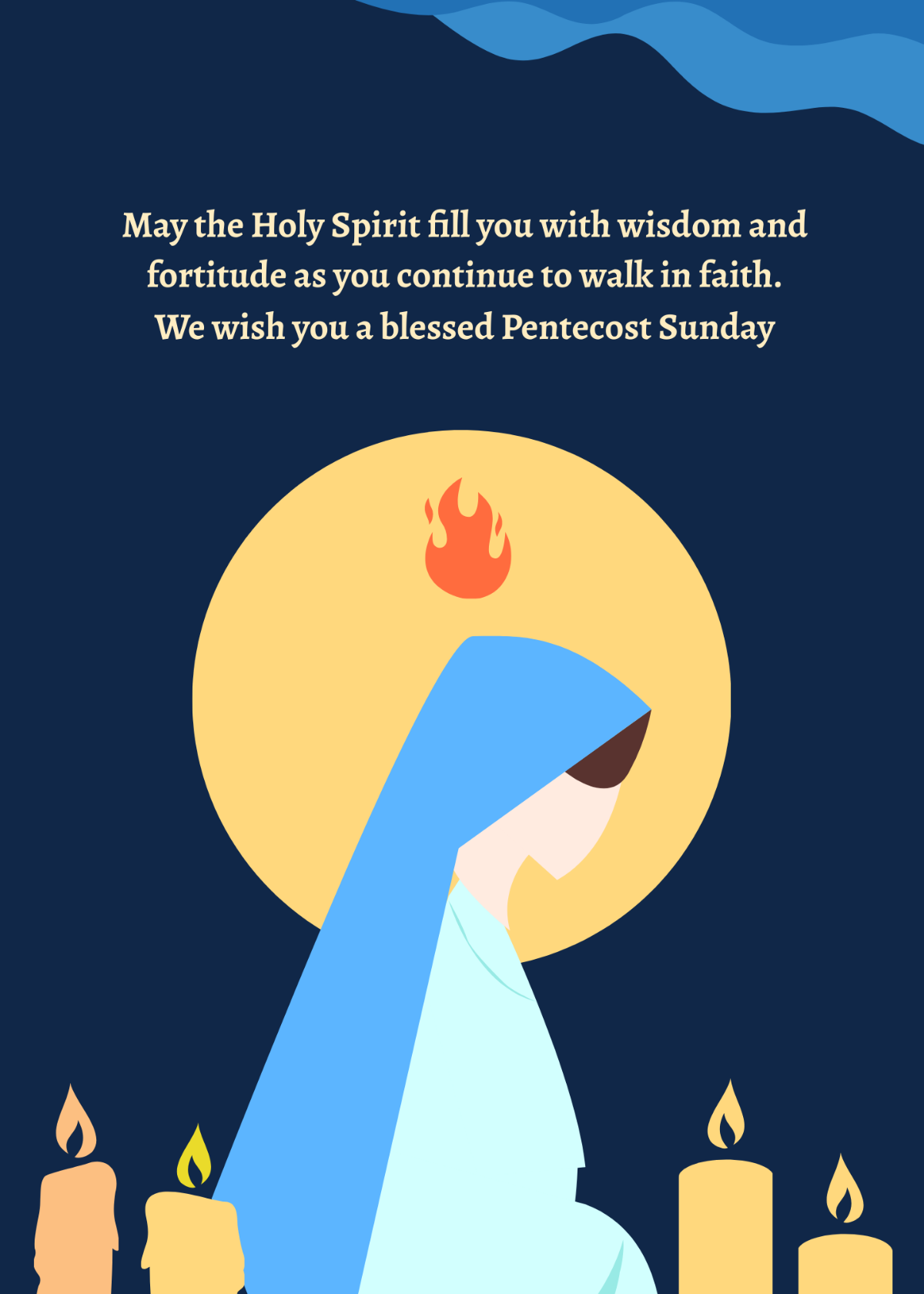 Pentecost Sunday Greeting Card Template