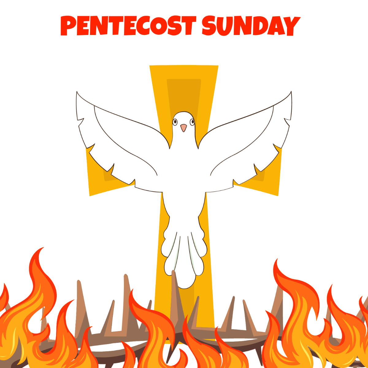 Pentecost Sunday Cartoon Template