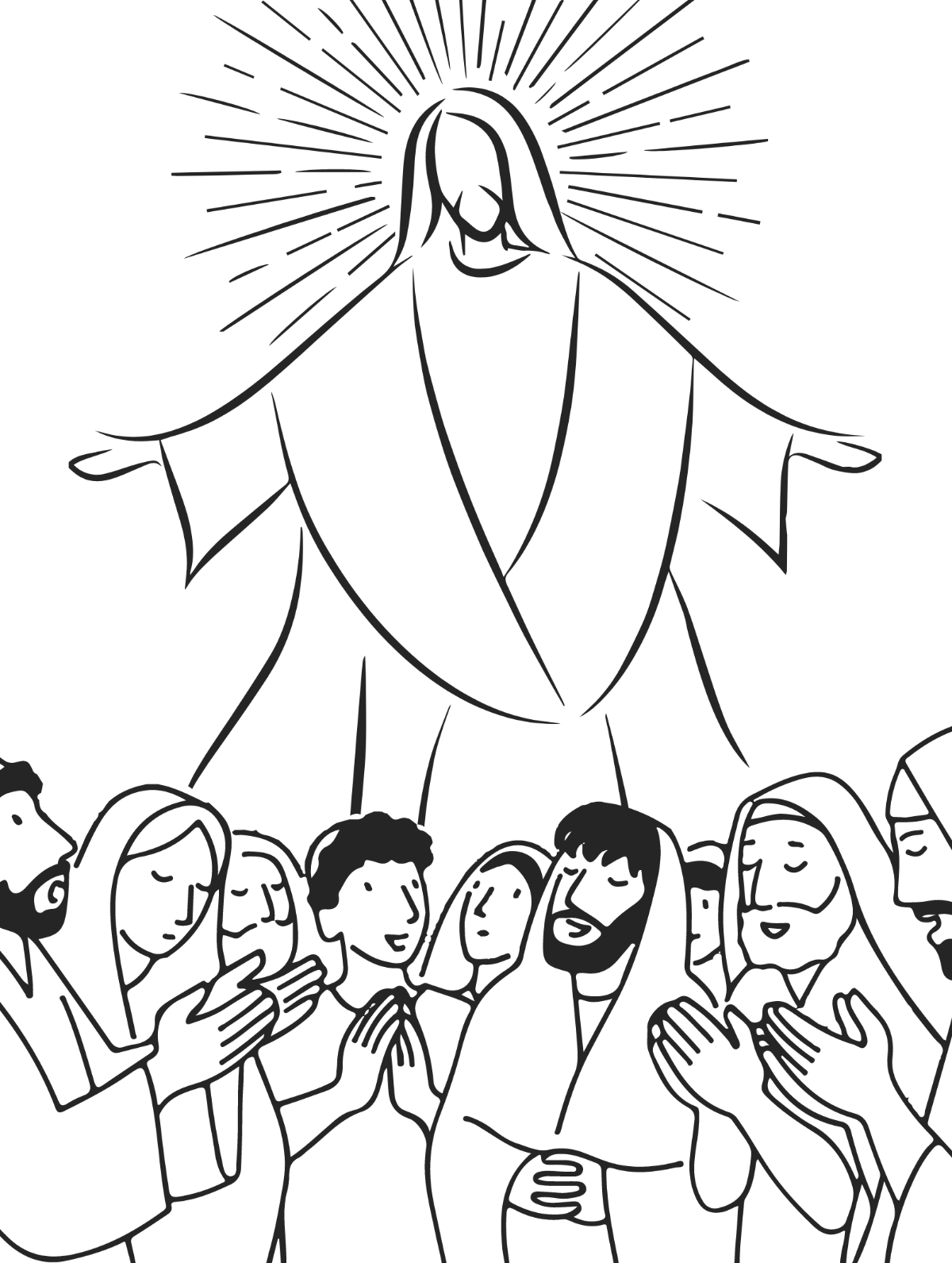 Pentecost Sunday Drawing Template