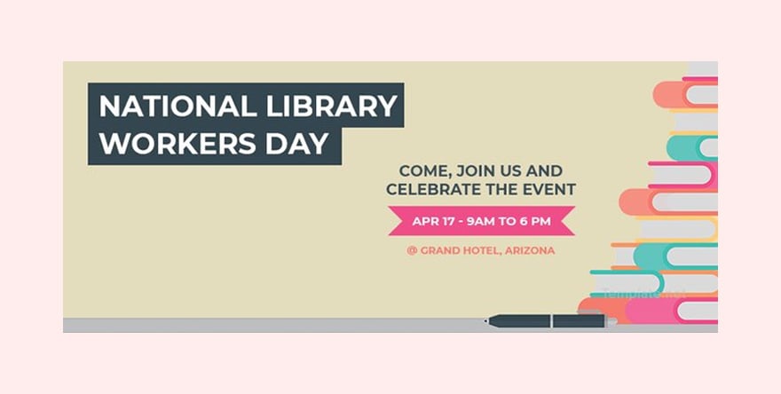 National Library Workers Day Facebook Cover Template