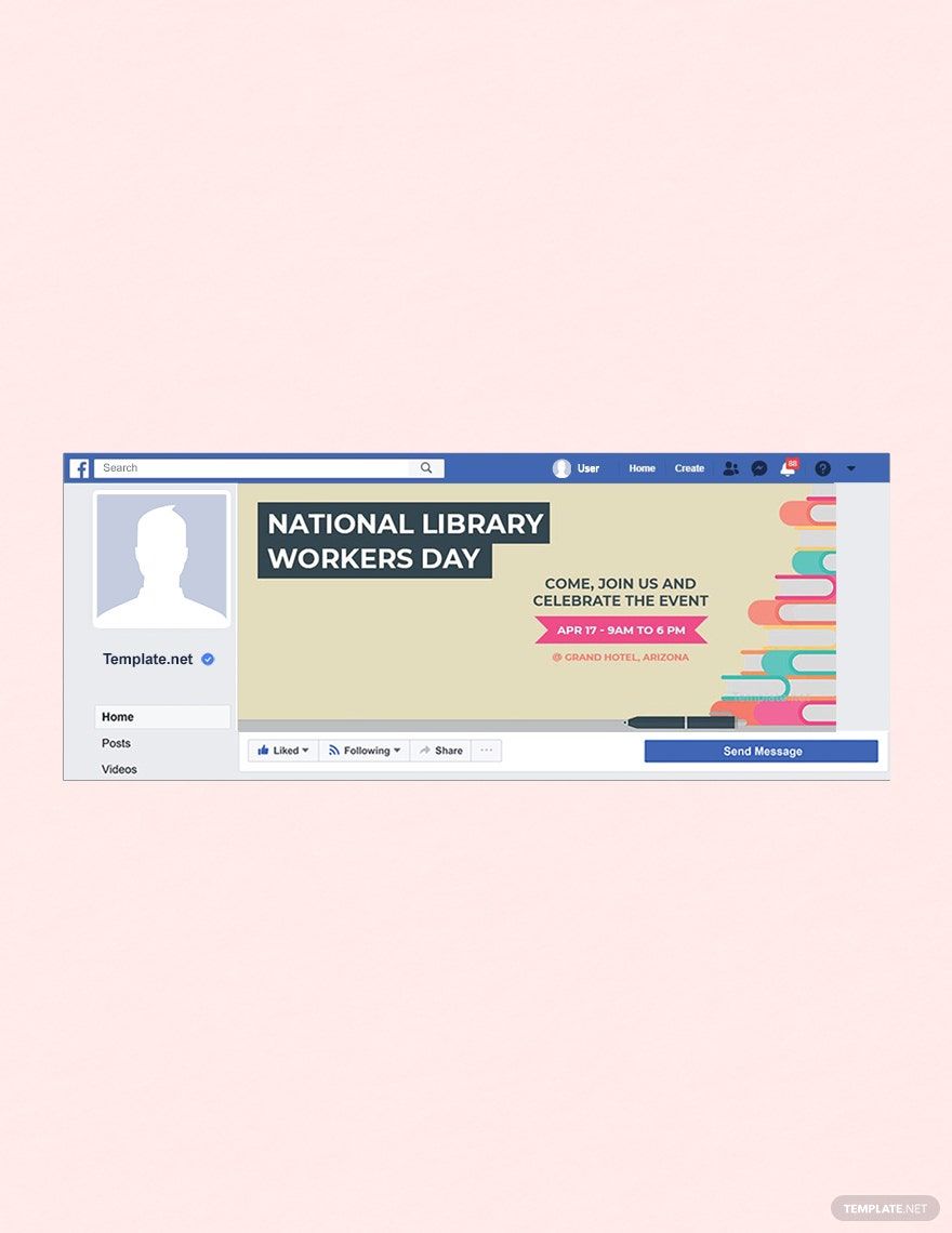 National Library Workers Day Facebook Cover Template