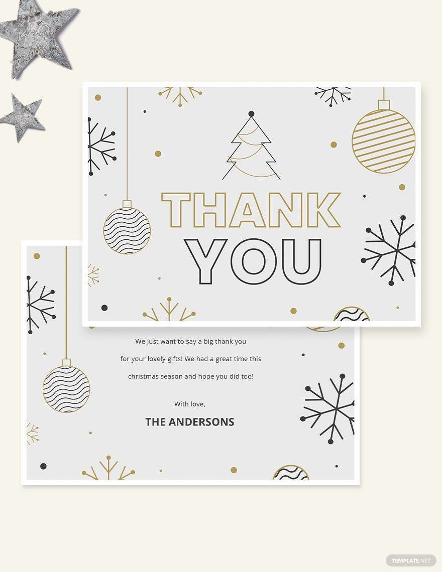 Holiday Thank You Card Template