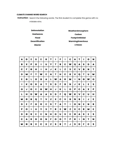 Free Climate Change Game Template to Edit Online