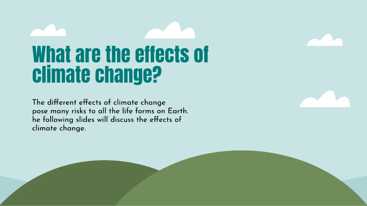 Free Climate Change Presentation Template to Edit Online