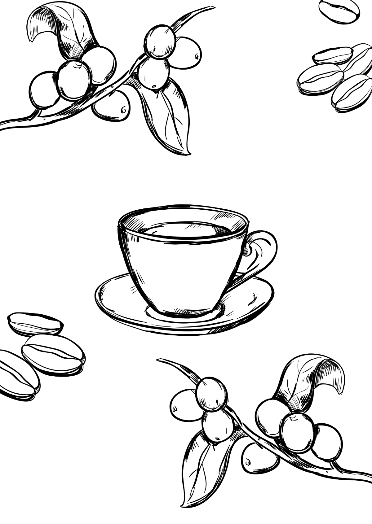 Free Coffee Drawing Template