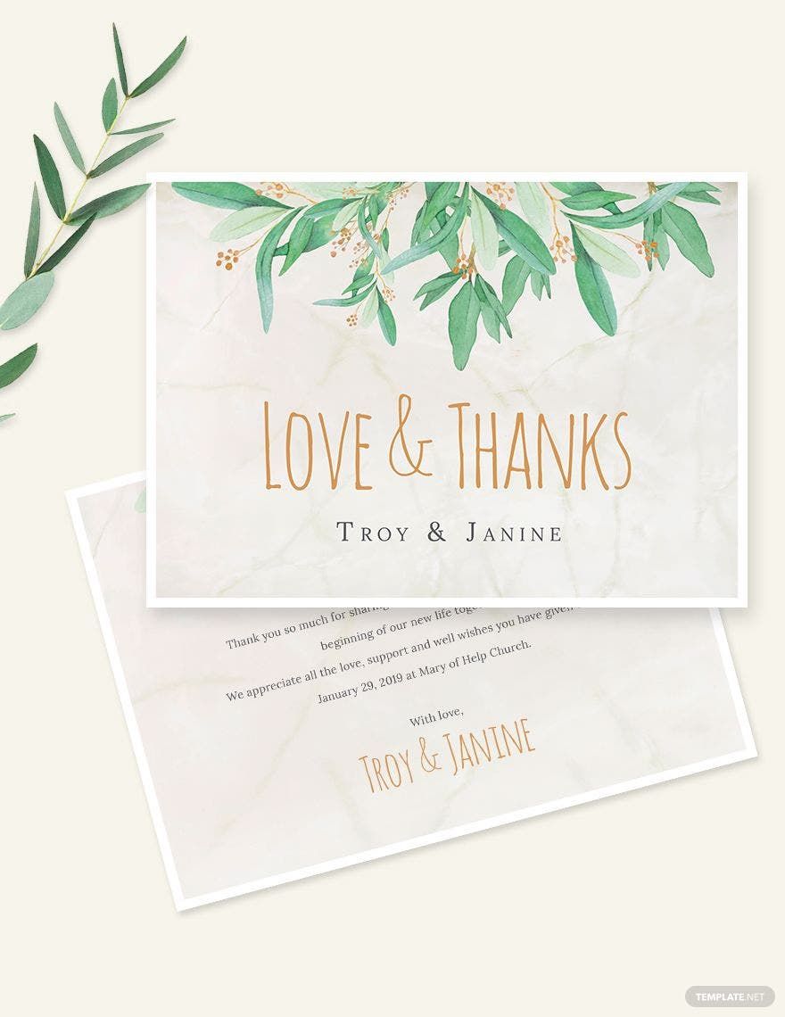 Free Rustic Floral Thank You Card Template