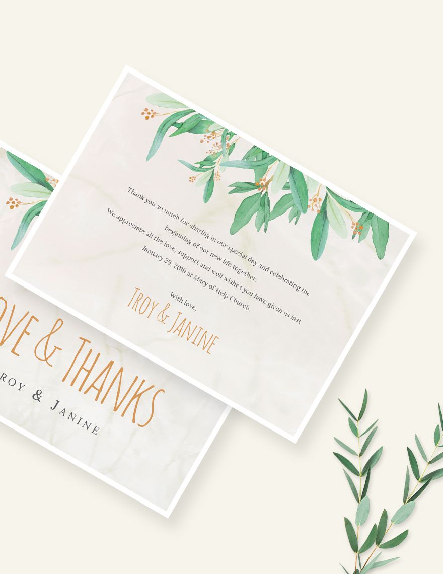Rustic Floral Thank You Card Editable