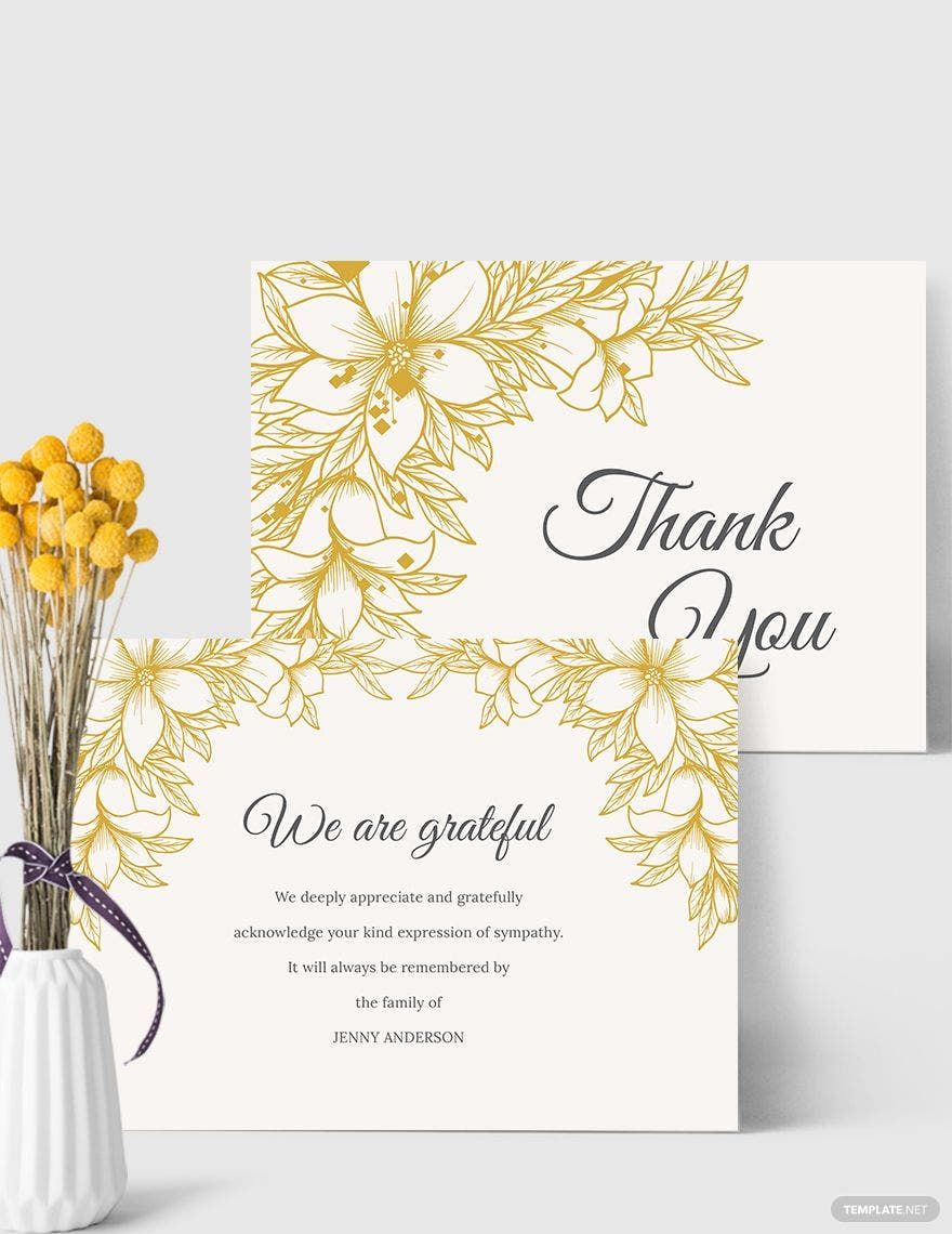 Sympathy Thank You Card Template