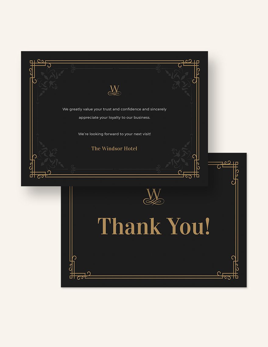 Vintage Thank You Card Template