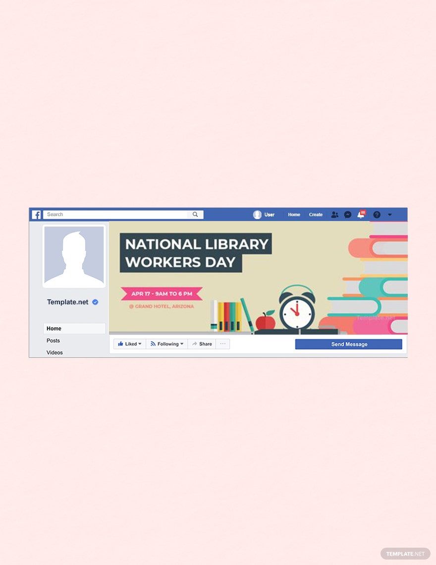 Free National Library Workers Day Facebook Event Cover Template