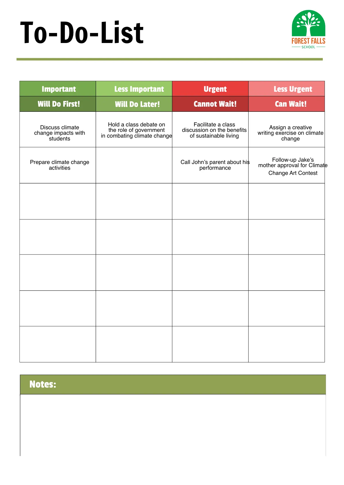 Free Climate Change Planner Template to Edit Online
