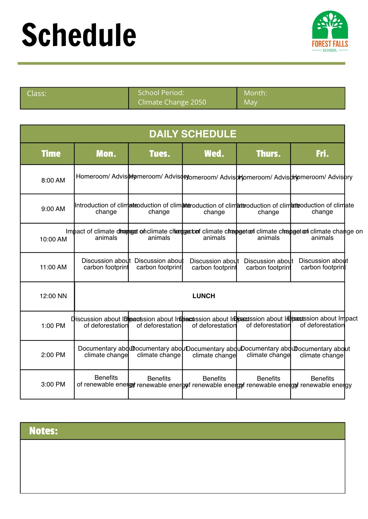 Free Climate Change Planner Template to Edit Online