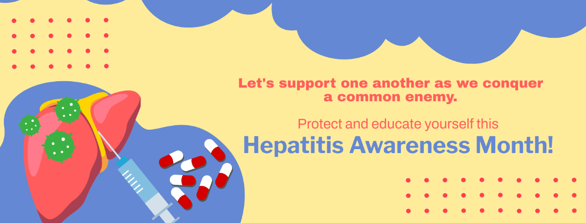 Hepatitis Awareness Month Facebook Cover Banner Template