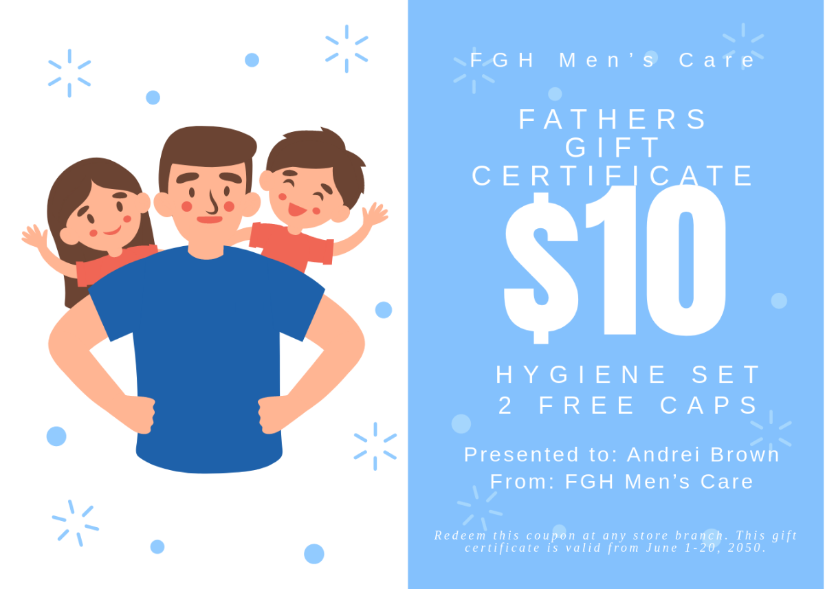 Father Gift Certificate Template