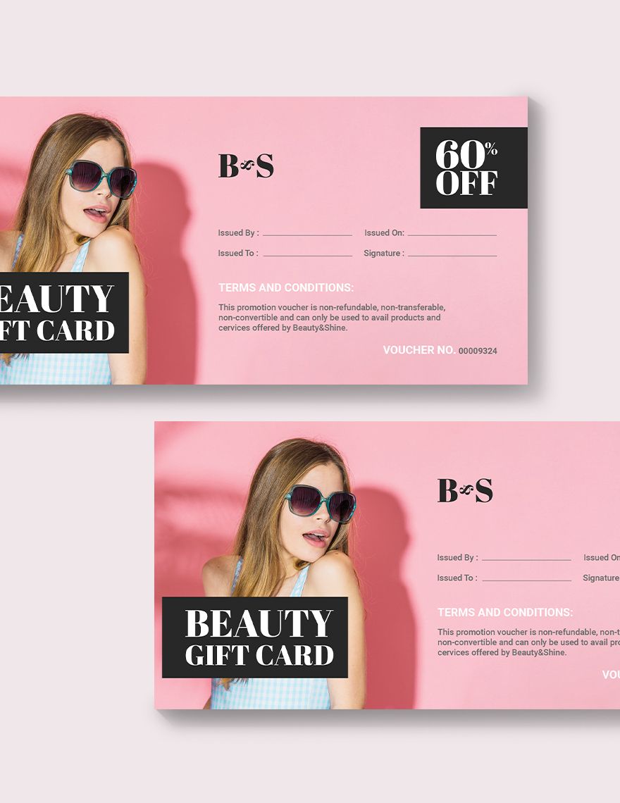 Beauty Gift Card Voucher Template
