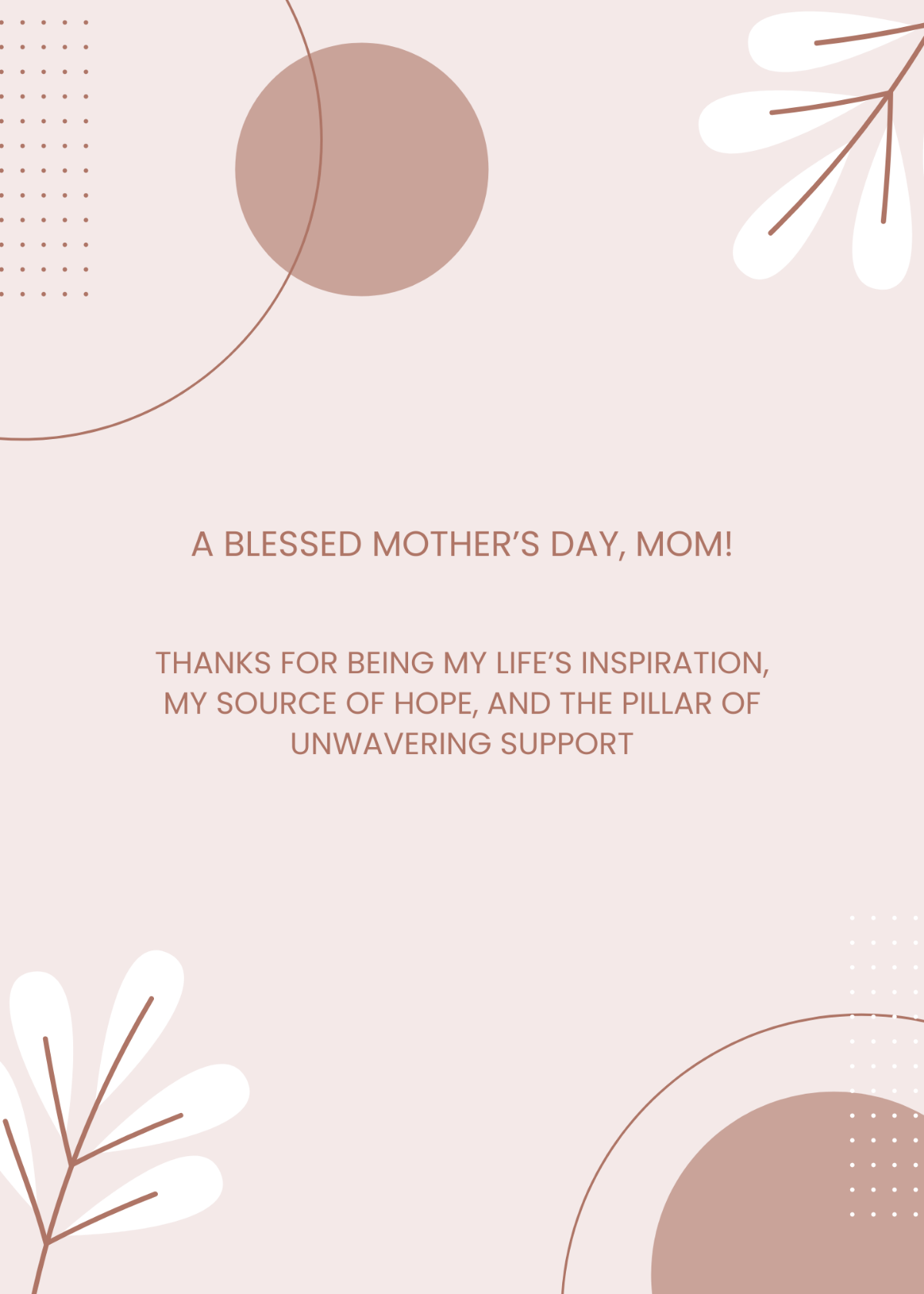 Mother's Day Message Card Template