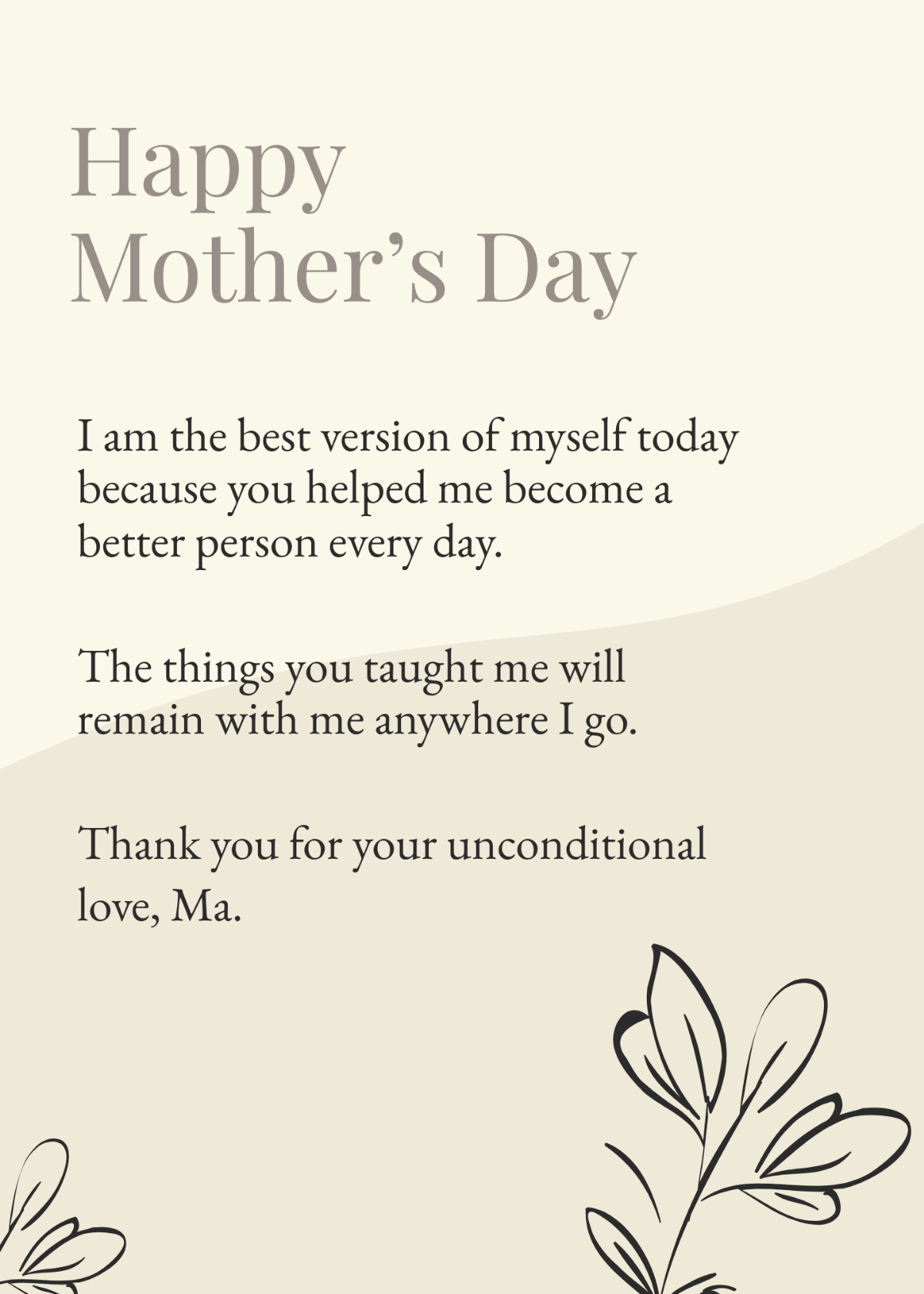Mother's Day Special Message Template