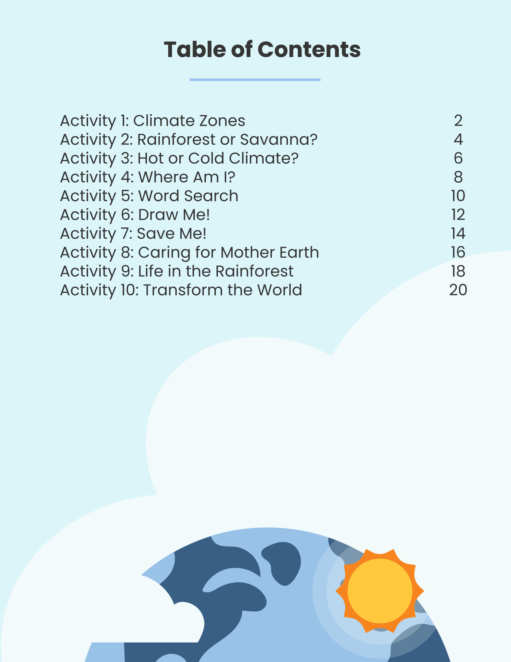 Free World Climate Workbook Template to Edit Online