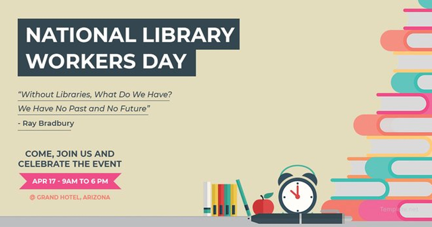 Free National Library Workers Day Facebook Post 