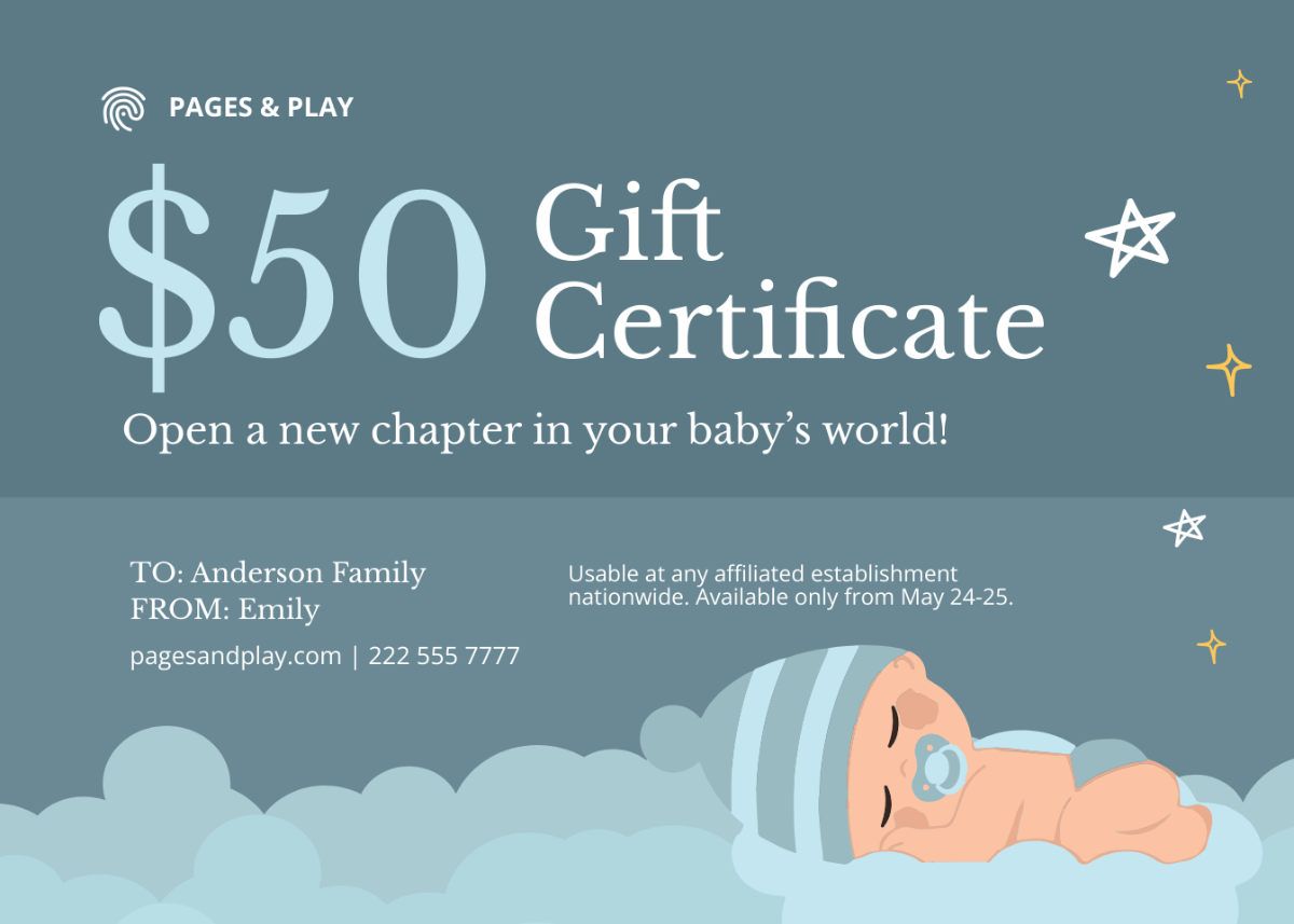 Baby Gift Certificate
