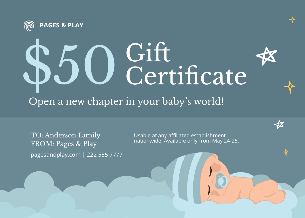  Baby Gift Certificate Template