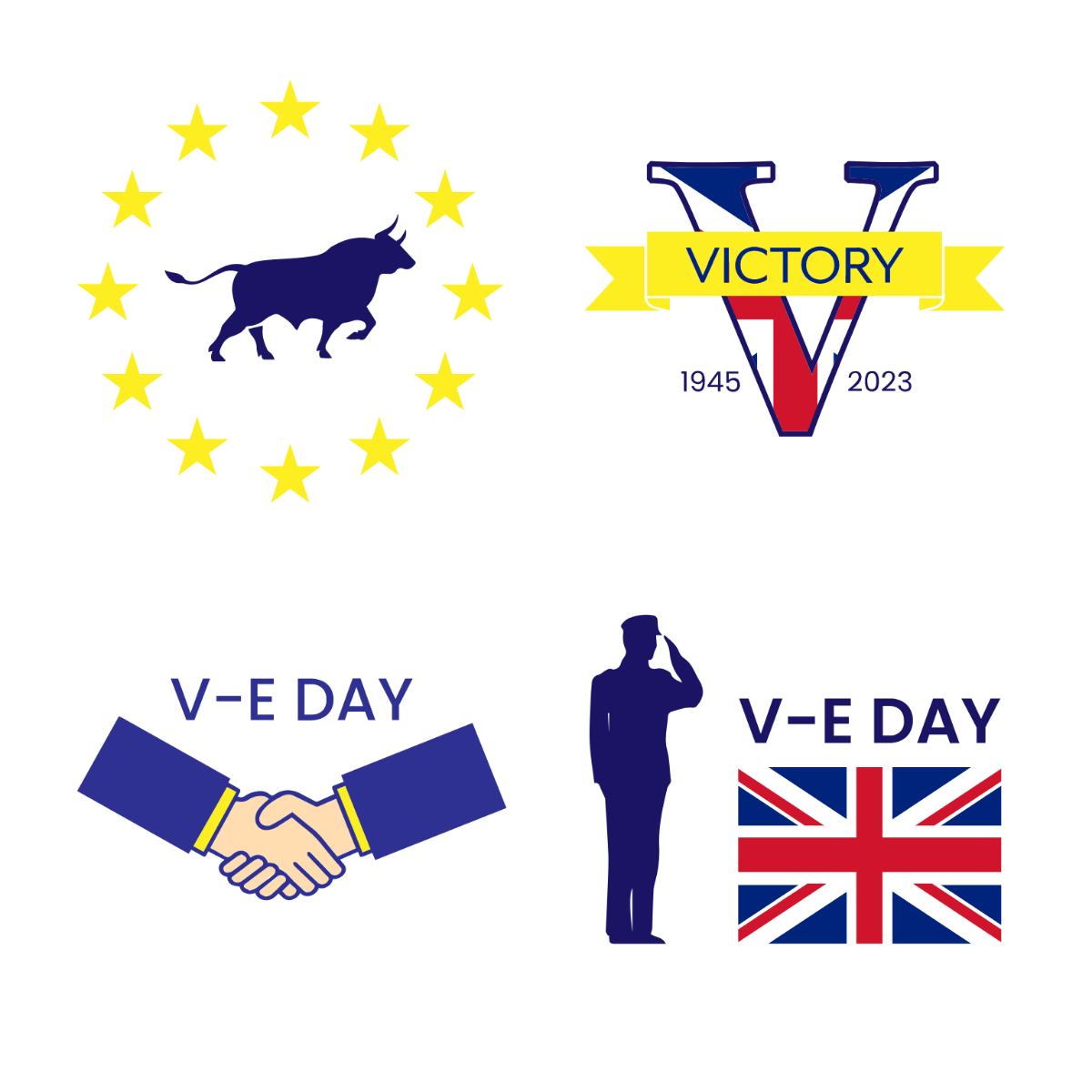 V-E Day Icons Template