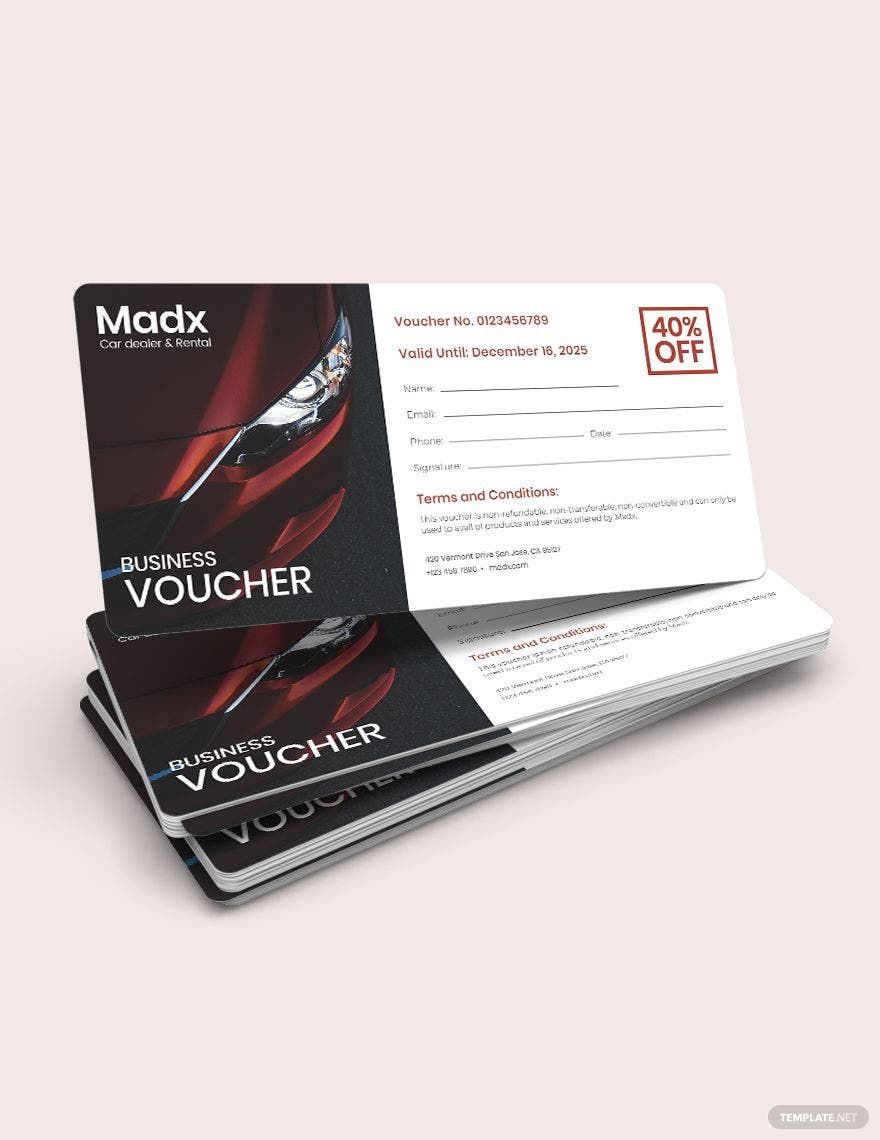 Business Gift Card Voucher Editable